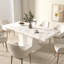 Modern White Marble Dining Table, Extendable For 6 - 10 People Table In 10, Space Design
