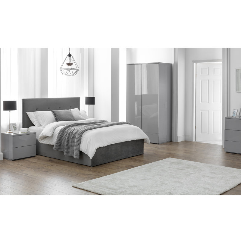 Delphinus 50cm W Manufactured Wood Bedside Table, Grey