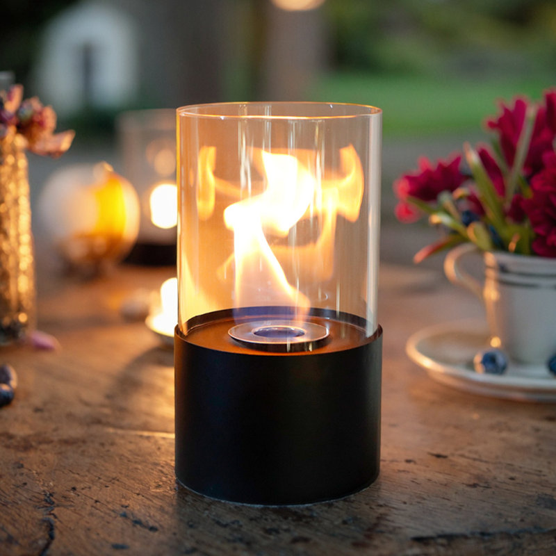 Belfry Heating Bio-Ethanol Outdoor Tabletop Fireplace with Flame Guard, 29cm H x 16.5cm W x 16.5cm D, White