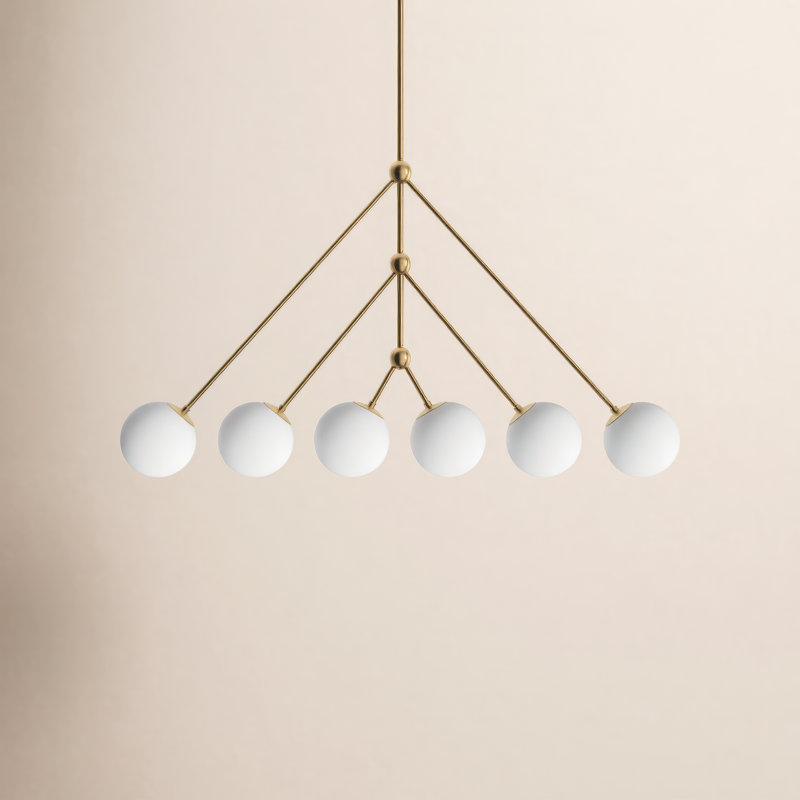 Estevan 6-Light Chandelier, Brown/Gold