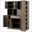 Buffet traditionnel autoportant avec huche, grande armoire de rangement pour garde-manger, armoire latérale coulissante et tiroir pour la vie organisée
