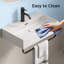 【Petit lavabo vasque mural blanc With - avec porte-serviettes et trou de robinet pour salle de bain compacte (céramique, conception peu encombrante)