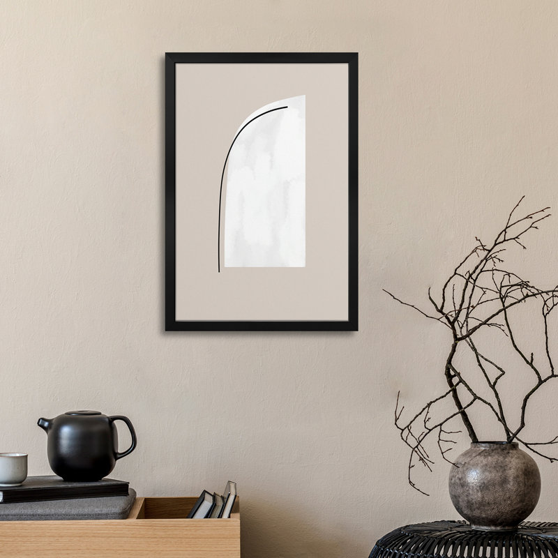 Lignes courbes noires - reproduction d'art murale - affiche de galerie, H 24 po x l 16 po