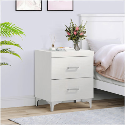 White 2-Drawer Nightstand