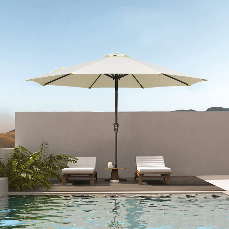 Parasol de table Brixxon, H 90 po x l 90 po x P 90 po, Beige