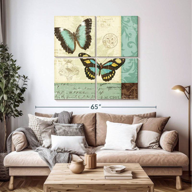 Patchwork de papillon Brampt, H 45 po x l 45 po