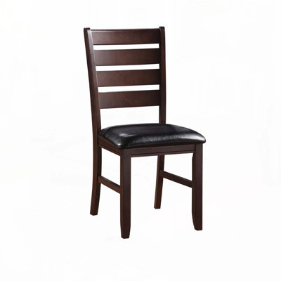 Faux Leather Upholstered Dining Chair Set with Slat Back