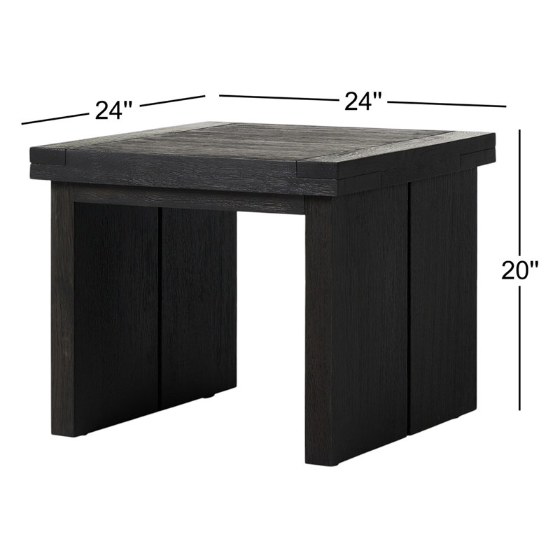 Warby Solid Wood End Table, Black