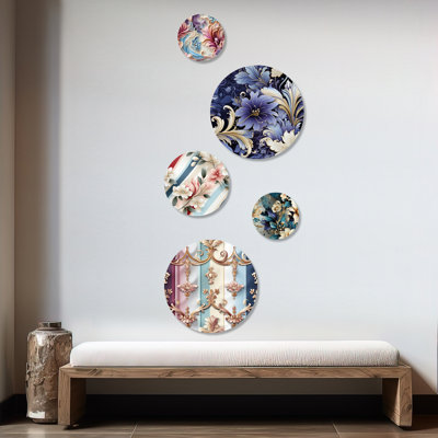 Jordan - Abstract Modern Round Wall Art Set Of 5