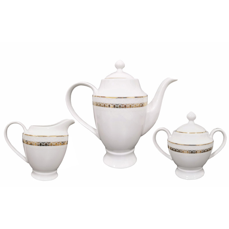 Elegant White Porcelain Round Dinnerware Set - Service for 8