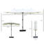 Parasol de patio 15 po beige - Parasol de marché rectangulaire en acier double face, nervures, facile à assembler pour parasol de terrasse de jardin, protection solaire, solide