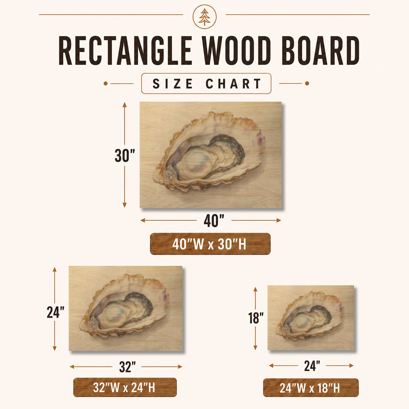 Perle dans l'huître - Affiche murale en bois sur le thème de la nature, H 24 po x l 32 po, Rectangulaire