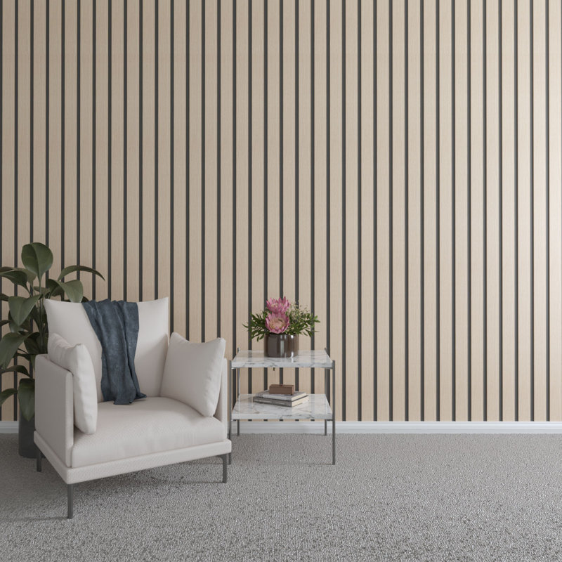 Adjustable Wood Slat Wall Panel Kit, 4"W x 94"H x 0.375"T, Red Oak