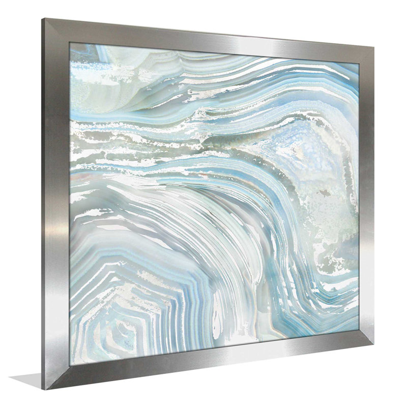 «Agate II», reproduction de peinture acrylique, H 25,5 po x l 25,5 po x P 1 po, Encadrement argenté