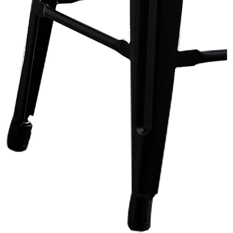 Vintage Backless Metal Bar Stools With 4 Leg Design, 30" Seat, Matte Black, And , Simple For Kitchen Bar, American Design Strong Simple, For