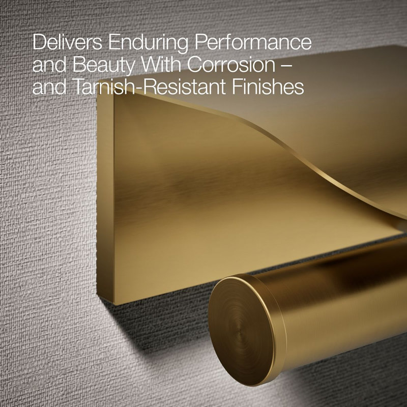 Avid Wall Mount Toilet Paper Holder, Vibrant Brushed Moderne Brass
