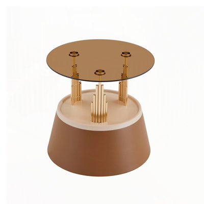 Nesting Coffee Table Set, Transparent Tempered Glass Nesting Set, Round Living Room Coffee Table, 2-Piece Set