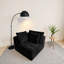 Chaise modulaire noire en velours côtelé modulaire sans assemblage pour la maison