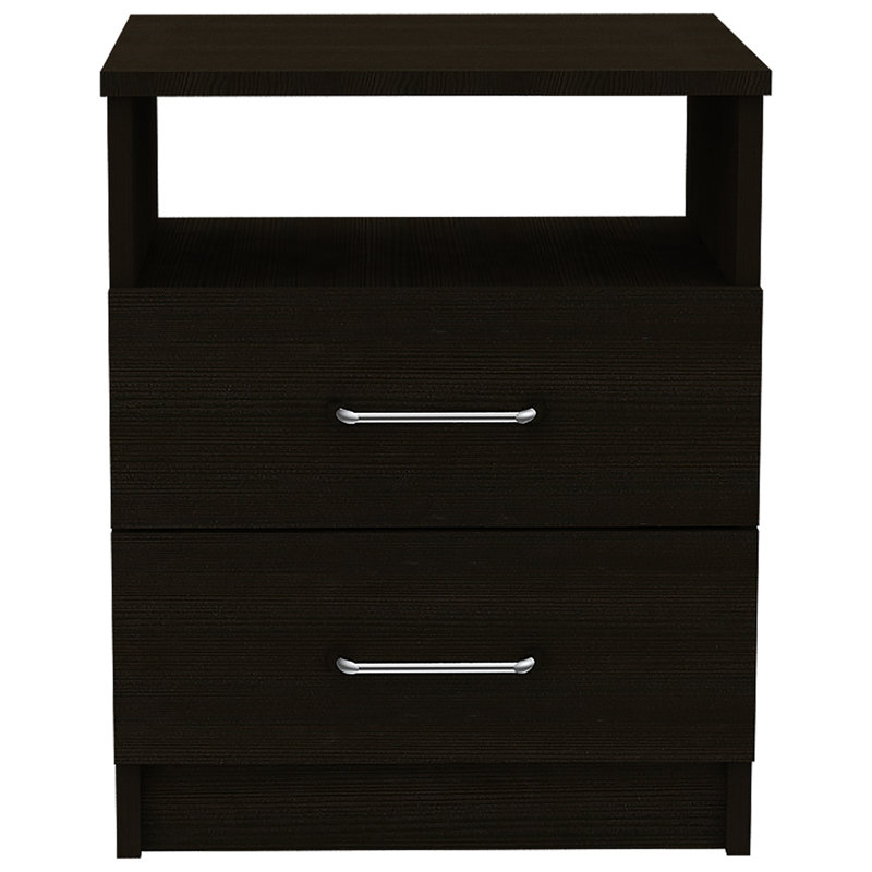 2-Drawer 1-Shelf Rectangle Nightstand