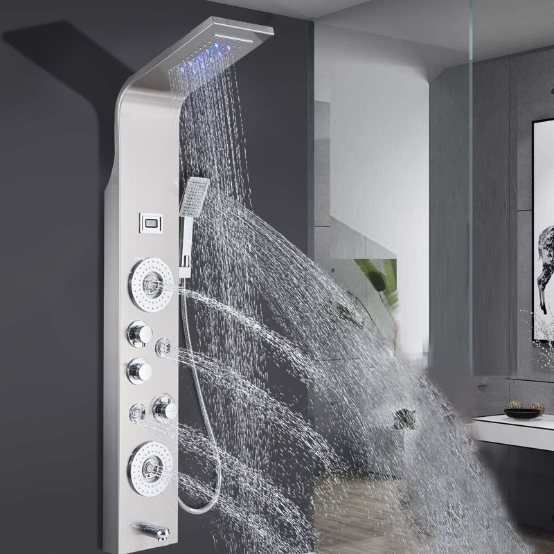Panneau de douche 45,27 po avec pomme de douche fixe