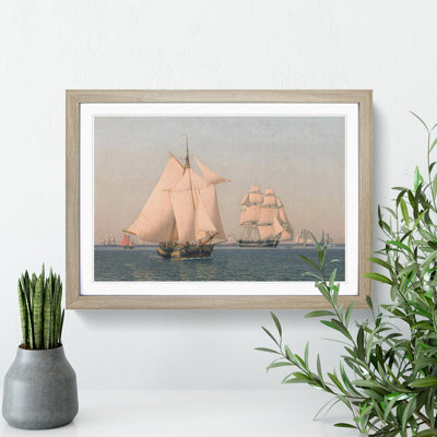 Ships Under Sail by Christoffer Wilhelm Eckersberg - Picture Frame Painting
