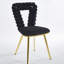 Chaises noires et dorées (de 4) - Confortable, structure thermolaquée, pour la salle à manger, salon avec 4 pieds tubulaires en fer, coussins moelleux, bureau, chambre à coucher-1869207480