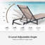 Ensemble de 4 chaises longues d'extérieur avec dossier réglable à 5 positions