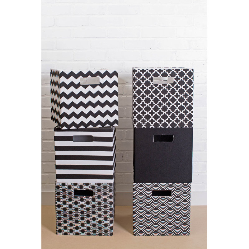 Cube en tissu treillis, Bleu, H 13 po x l 13 po x p 13 po