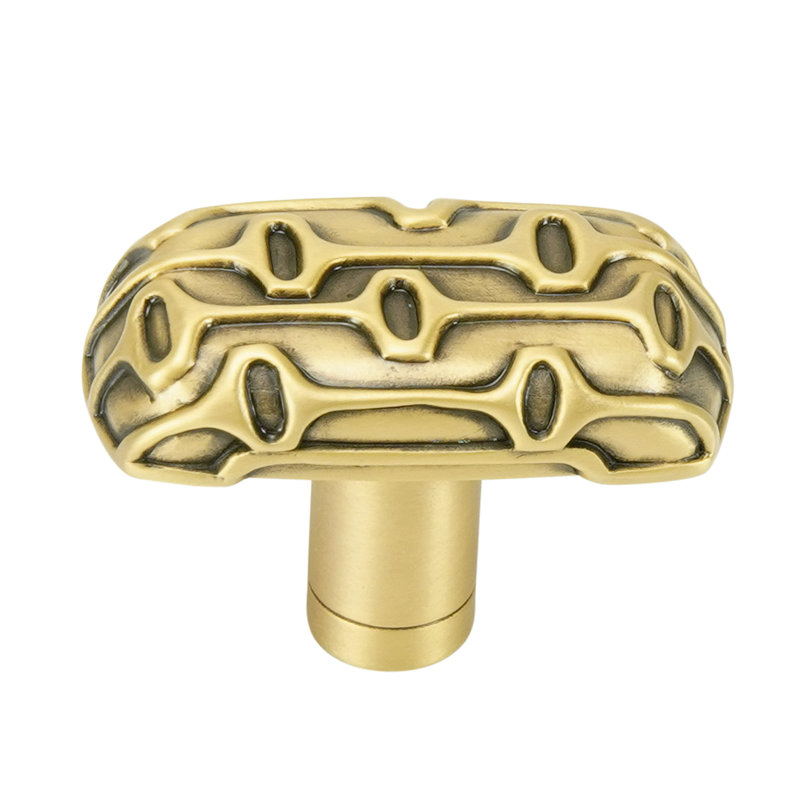 BUBBLE RECTANGLE KNOB; MUSEUM GOLD
