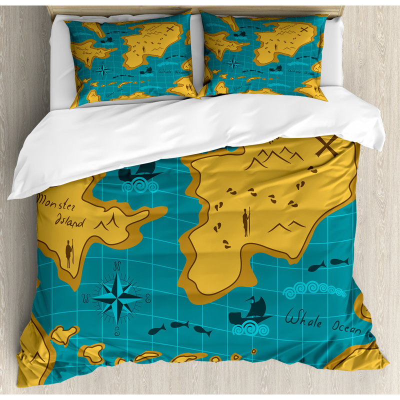 Coastal Duvet Cover, Queen Duvet Cover + 2 Shams