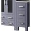 36 po Meuble-lavabo gris foncé avec armoire latérale, surface en céramique blanche, 22 miroirs, tiroirs à fermeture en douceur et miroir de rangement pour salle de bain longue durée, fermeture et teinture, 1 armoire pour 5 pièces-507502011