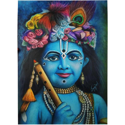 Bal Krishna | Oil Pastel Colour | Painting By Sanju Basu