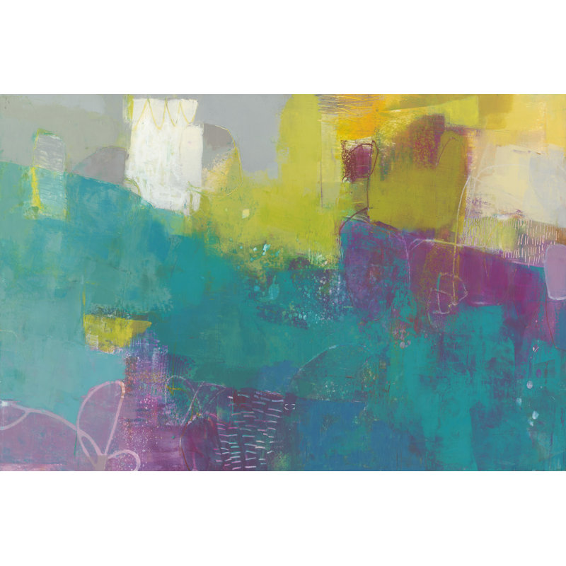 «Loop II» par Sue Jachimiec - peinture sur toile tendue, H 32 po x l 48 po
