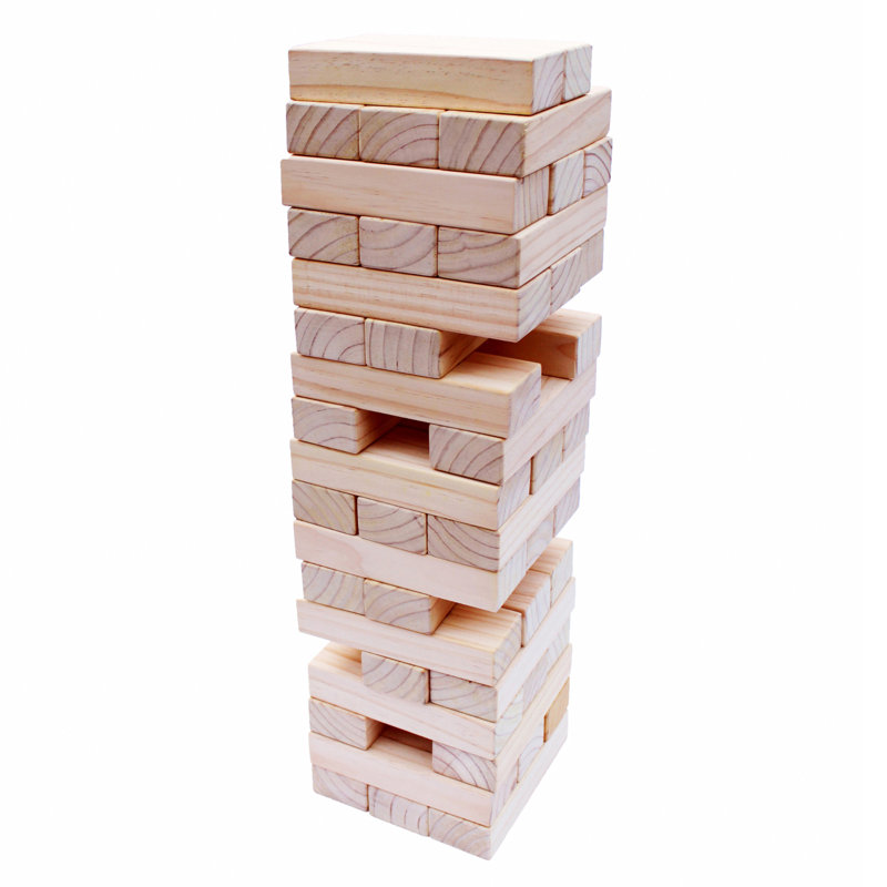 Ensemble de jeu de plaquettes en tour de verre 54 pièces, H 8 po x l 8 po x p 30 po, Brun