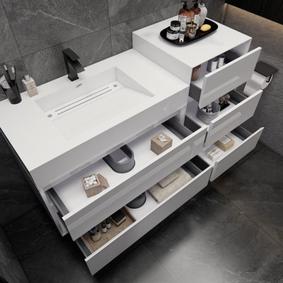 Albizu 62" Wall-Mounted Single Bathroom Vanity