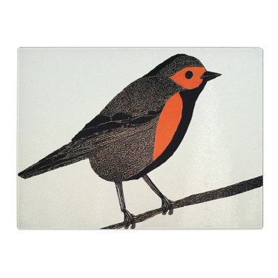 Shining Bird  Glass Chopping Board