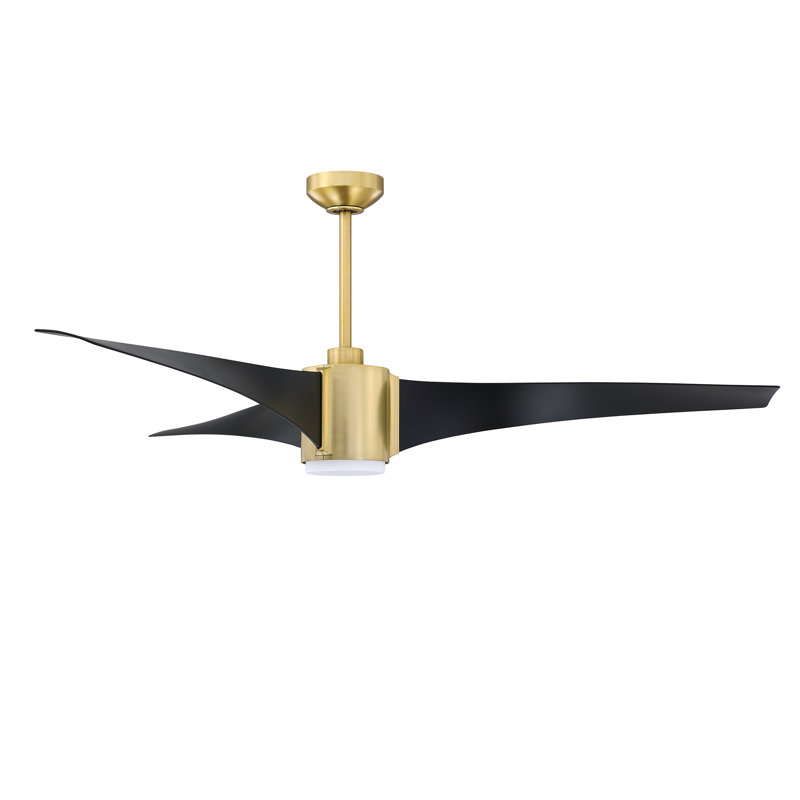 Ventilateur de plafond en nickel noir et satiné CIMION 60 avec éclairage DEL et télécommande - Écoénergétique et élégant