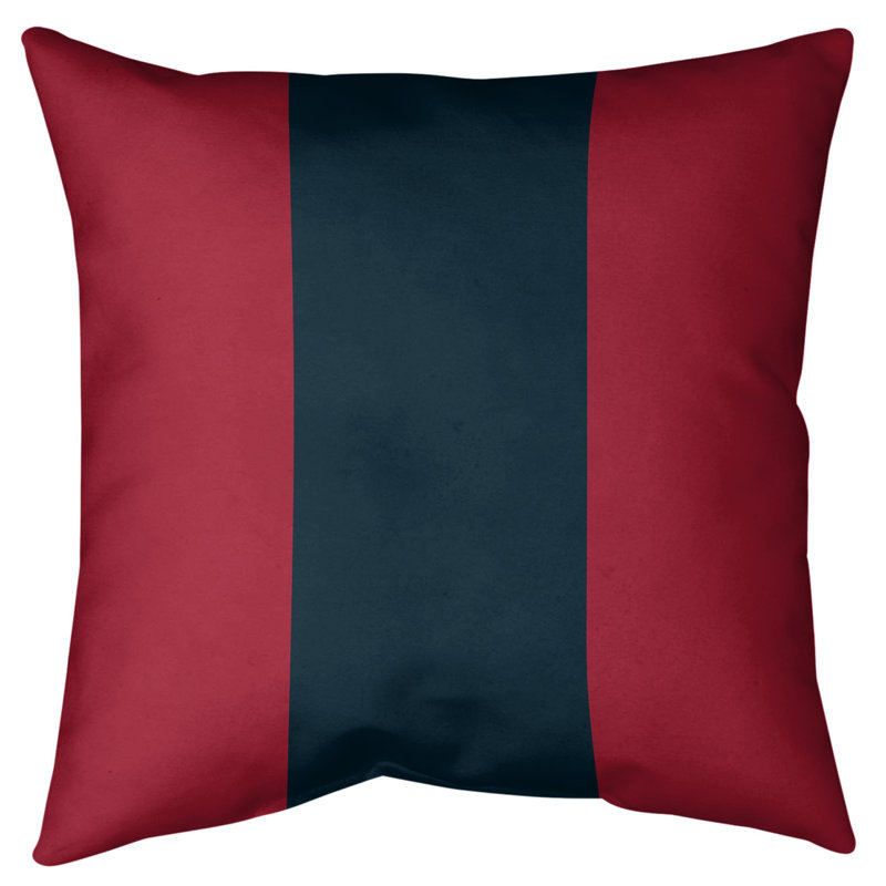 Housse de coussin, 18 po x 18 po, Rouge / Bleu, Polyester sergé