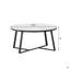 Table basse blanche en faux marbre et noir mat