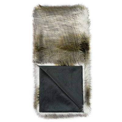 Alaskan Hawk Fur Animal Print Throw Blanket