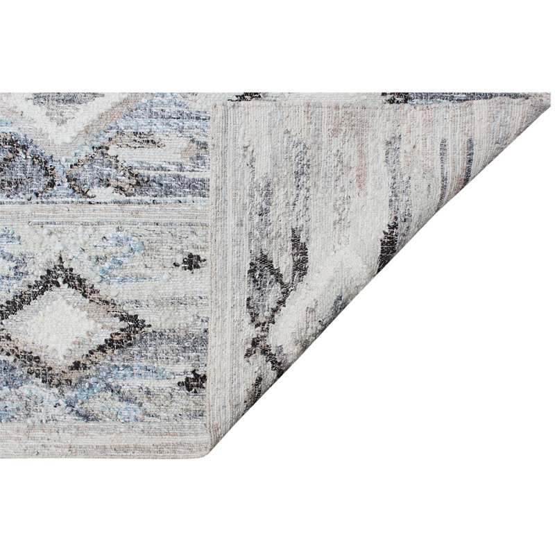 ANFL8617ABETE Hand Woven Wool Area Rug, Rectangle 8' x 10'
