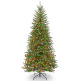 Dunhill Slim 6.5' Green Fir Artificial Christmas Tree with 350 Clear Lights with Stand