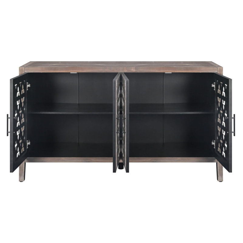 Buffet 63 po à volutes 63 po avec quatre portes