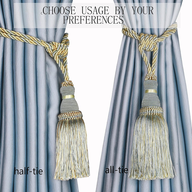 Chassi Rayon Adjustable 23.6" Curtain Tieback, Blue