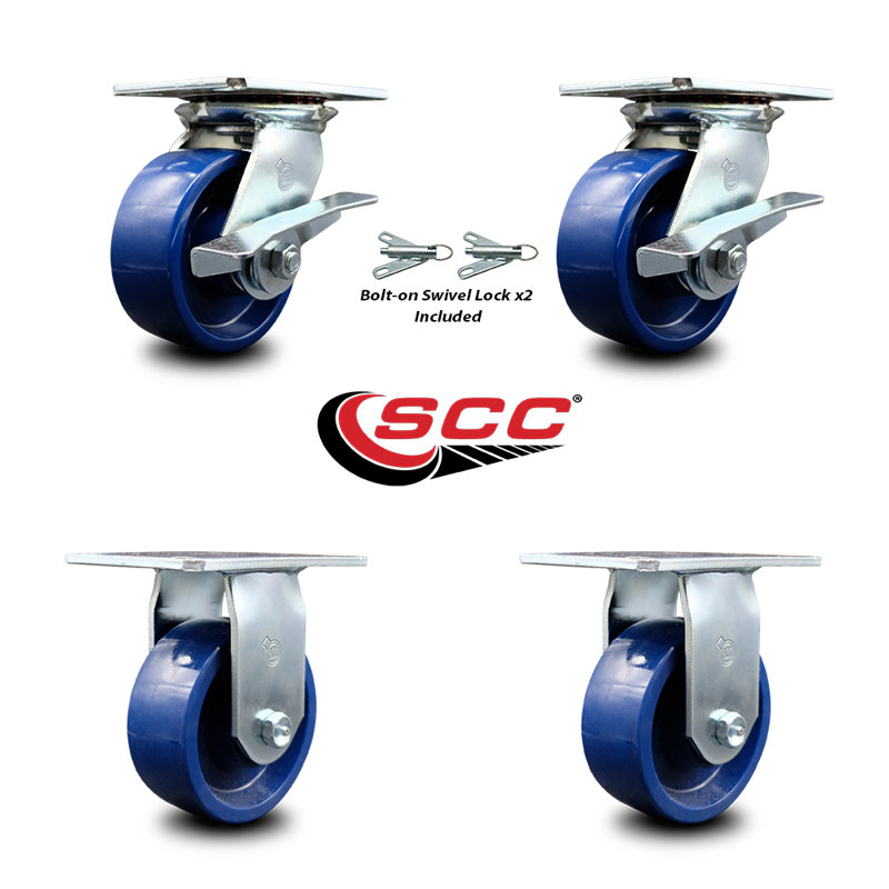 4 Piece Solid Poly Caster Set