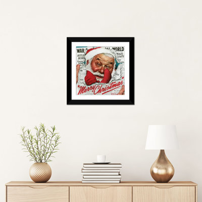 Santa's In The News - Wall Art Print - Framed Fine Art Paper