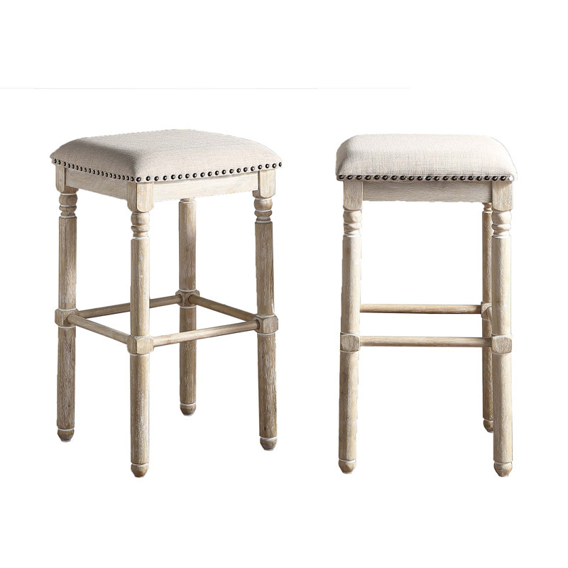 Tabourets de bar en bois Arnhem, ensemble de 2, brun clair
