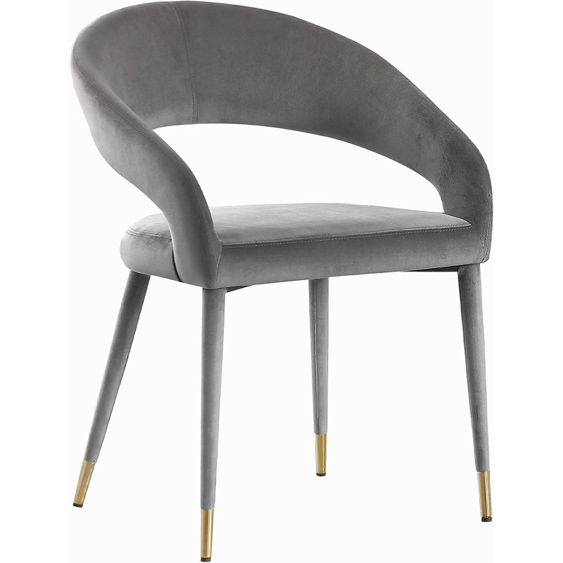 Ensemble de 2 chaises en velours Modern, Gris