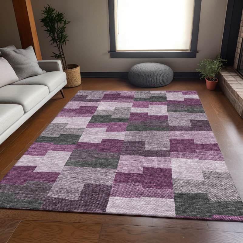 Tapis Merlot Premium lavable à la machine, Rectangle 5 pi x 7 pi 6 po