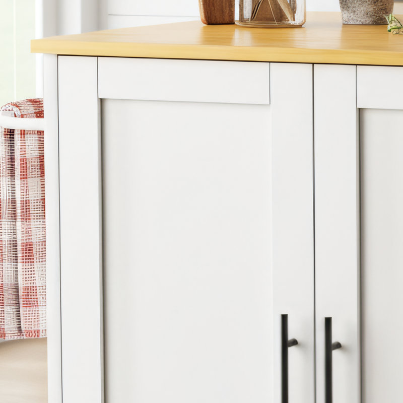 Chariot d'îlot de cuisine mobile blanc multifonctionnel avec espace de rangement, table pliante extensible, support à épices et porte-serviettes. 39,4 pouces de large.